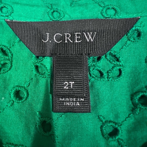 J Crew Eyelet Sleeveless 100% Cotton Lined Buttoned Shirt Dress Women’s Size 2 T - Picture 4 of 13